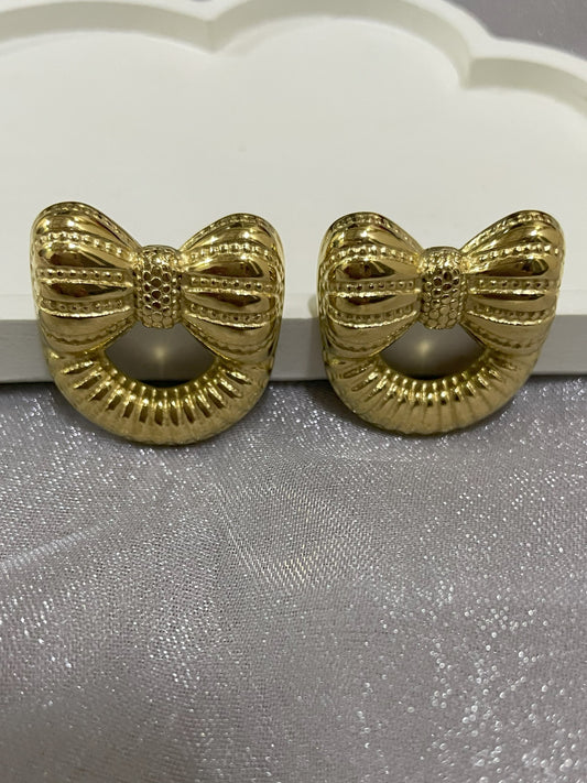 Golden Bow Studs